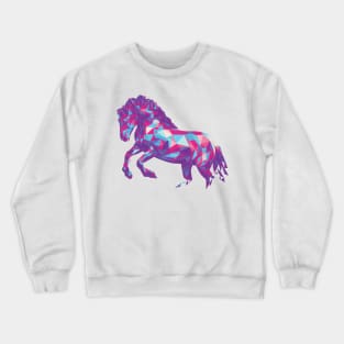 Cute Geometric Rearing Horse Crewneck Sweatshirt